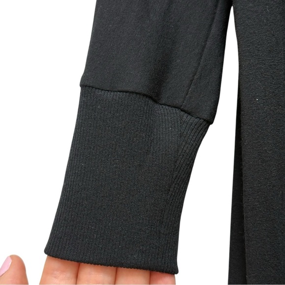 EILEEN FISHER Viscose Jersey 3/4-Sleeve V-Neck Dress Size XS S Black System - Picture 6 of 8